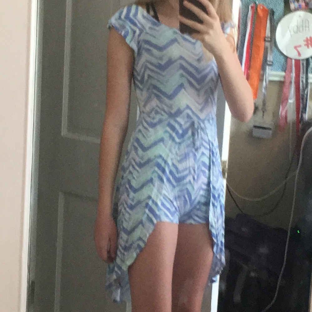 Blue dress romper